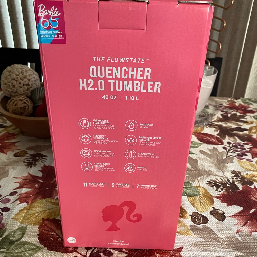 Stanley Hot Pink Barbie Tumbler 65th Anniversary - Picture 4 of 5